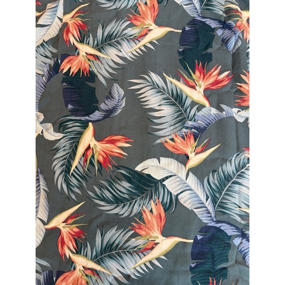 TOMMY BAHAMA Blue Birds of Paradise Button Down Shirt Short Sleeve Size L Silk - Picture 9 of 9